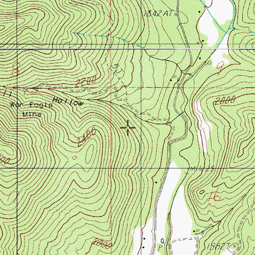 Topographic Map of Thomas Mill Post Office (historical), OR