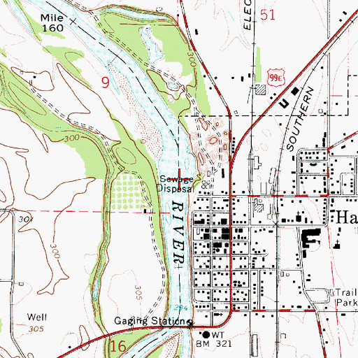 Topographic Map of Thurston Post Office (historical), OR