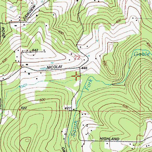 Topographic Map of Tidecreek Post Office (historical), OR
