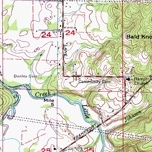 Topographic Map of Community Cemetery, AL