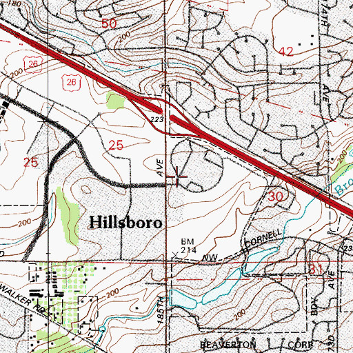 Topographic Map of Town Center Post Office (historical), OR