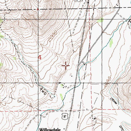 Topographic Map of Trout Creek Post Office (historical), OR