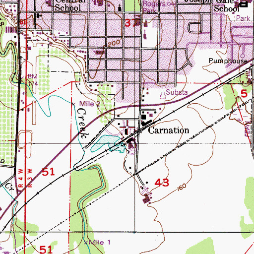 Topographic Map of Tuality Plains Post Office (historical), OR