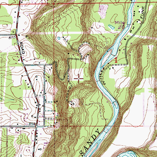 Topographic Map of Unavilla Post Office (historical), OR