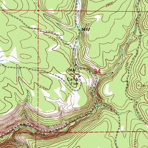 Topographic Map of Vincent Post Office (historical), OR