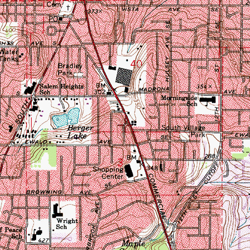 Topographic Map of Vista Post Office, OR