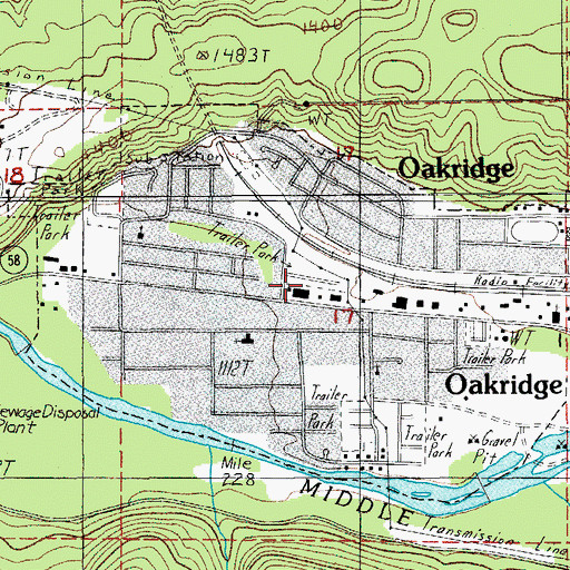 Topographic Map of West Oak Post Office (historical), OR