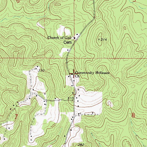 Topographic Map of Community Holiness Church, AL