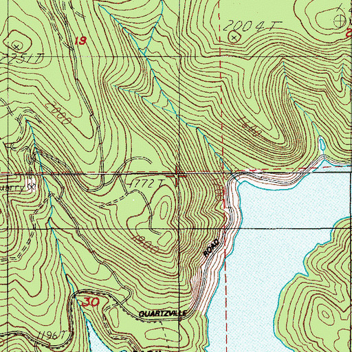 Topographic Map of Whitcomb Post Office (historical), OR