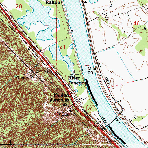 Topographic Map of Willamette Slough Post Office (historical), OR