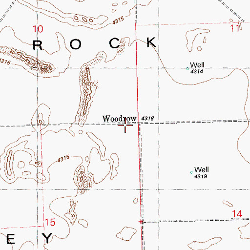 Topographic Map of Woodrow Post Office (historical), OR