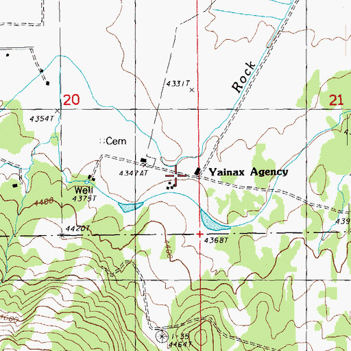 Topographic Map of Yainax Post Office (historical), OR