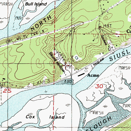 Topographic Map of Acme Post Office (historical), OR