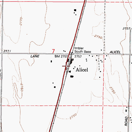 Topographic Map of Alicel Post Office (historical), OR