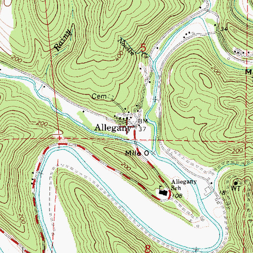 Topographic Map of Allegany Post Office, OR