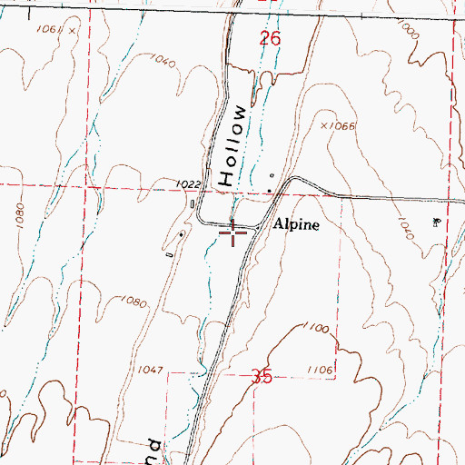 Topographic Map of Alpine Post Office (historical), OR