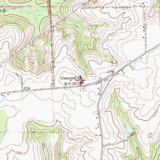 Topographic Map of Concord Baptist Church, AL