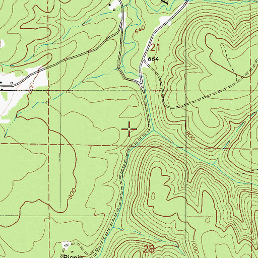Topographic Map of Anoka Post Office (historical), OR