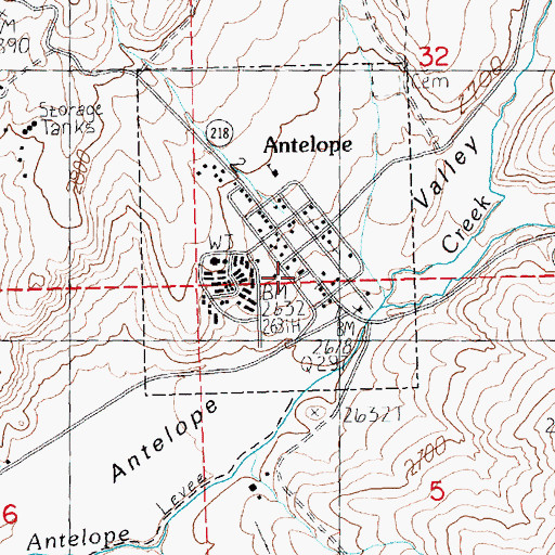 Topographic Map of Antelope Post Office, OR