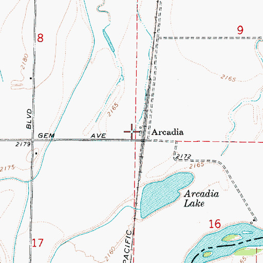 Topographic Map of Arcadia Post Office (historical), OR