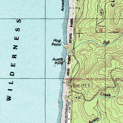 Topographic Map of Arch Cape Post Office, OR