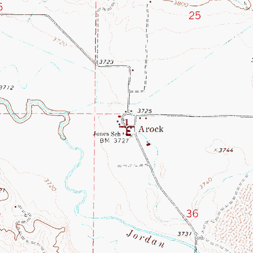 Topographic Map of Arock Post Office, OR