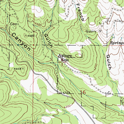 Topographic Map of Auburn Post Office (historical), OR