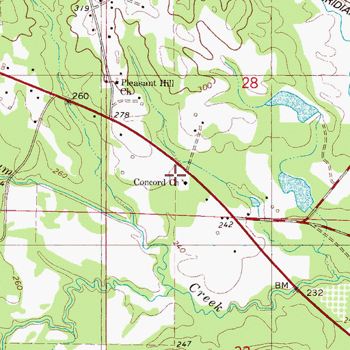 Topographic Map of Concord Baptist Church, AL