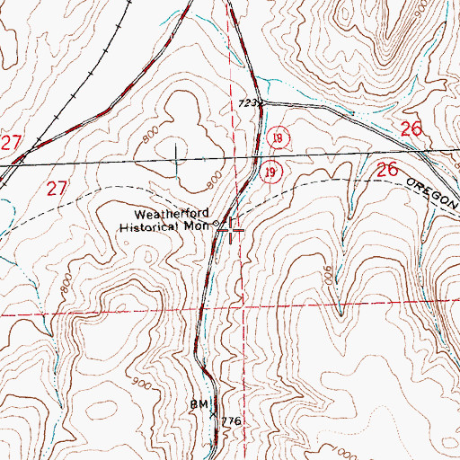 Topographic Map of Baird Post Office (historical), OR
