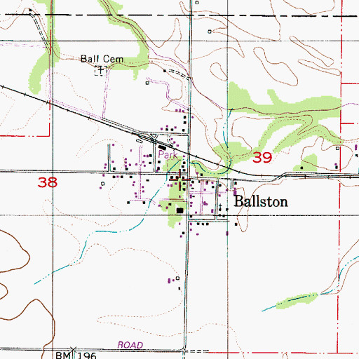 Topographic Map of Ballston Post Office (historical), OR
