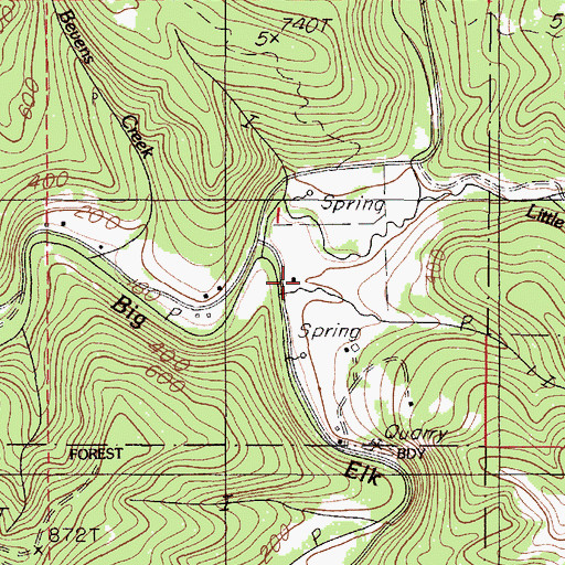 Topographic Map of Barber Post Office (historical), OR