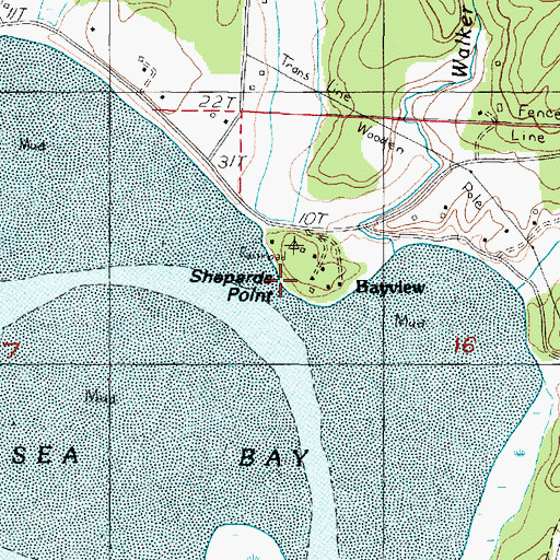 Topographic Map of Bayview Post Office (historical), OR