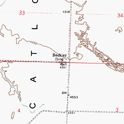 Topographic Map of Beckley Post Office (historical), OR