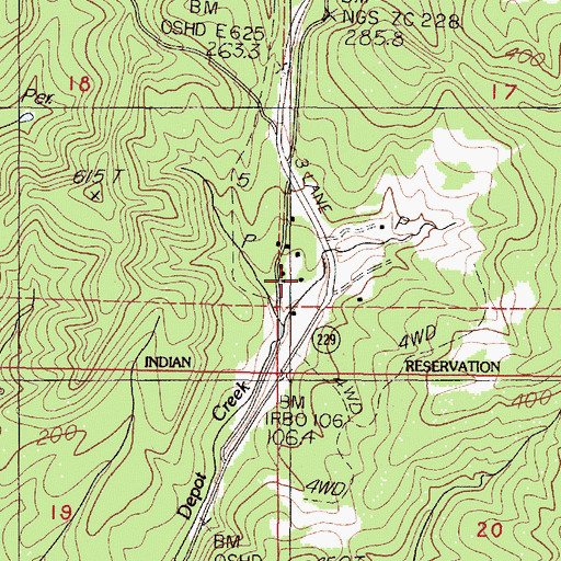 Topographic Map of Bellamy Post Office (historical), OR