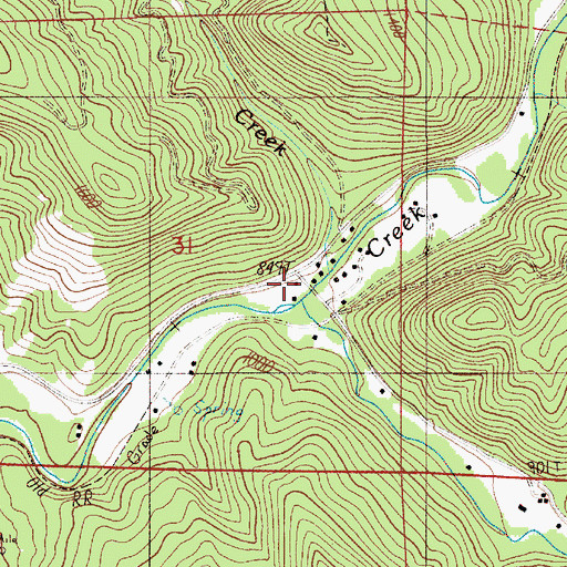 Topographic Map of Belmont Post Office (historical), OR