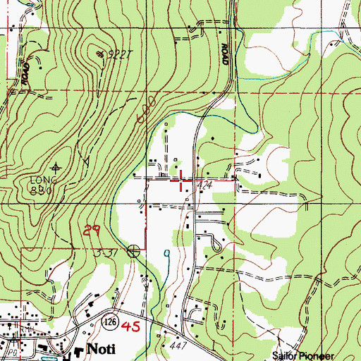 Topographic Map of Berkley Post Office (historical), OR