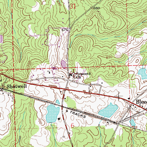 Topographic Map of Concord Baptist Church, AL