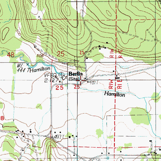 Topographic Map of Berlin Post Office (historical), OR