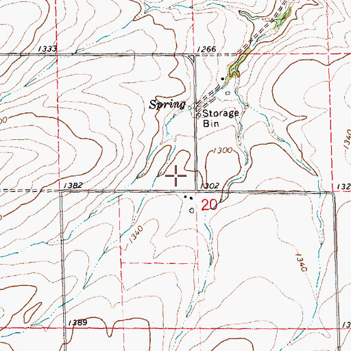 Topographic Map of Biglow Post Office (historical), OR