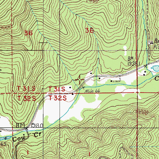 Topographic Map of Binger Post Office (historical), OR