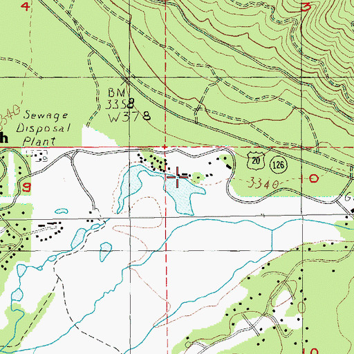 Topographic Map of Black Butte Ranch Post Office, OR