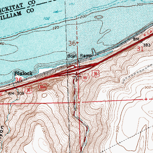 Topographic Map of Blalock Post Office (historical), OR
