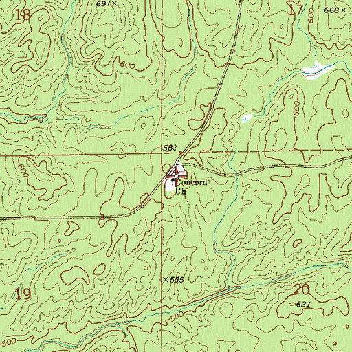 Topographic Map of Concord Baptist Church, AL