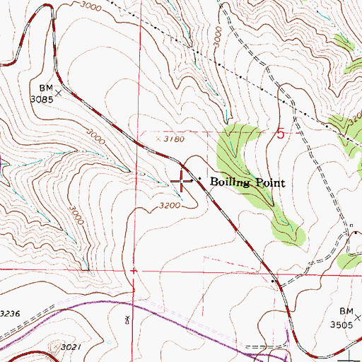 Topographic Map of Boiling Point Post Office (historical), OR