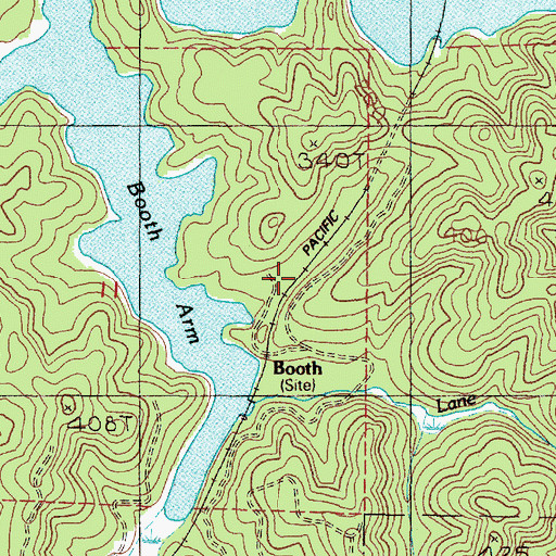 Topographic Map of Booth Post Office (historical), OR