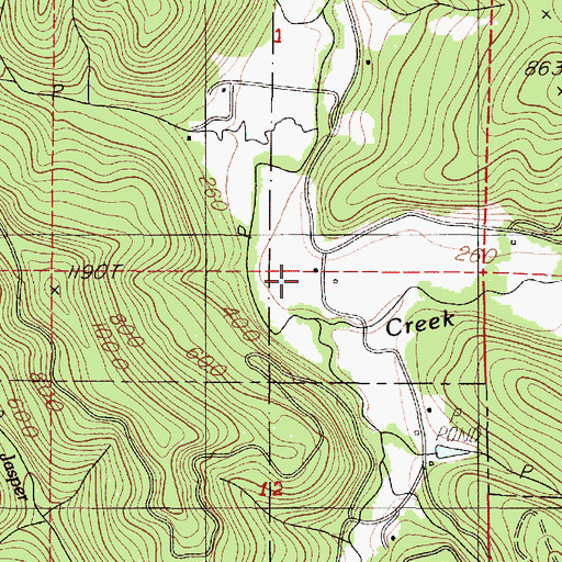 Topographic Map of Box Post Office (historical), OR