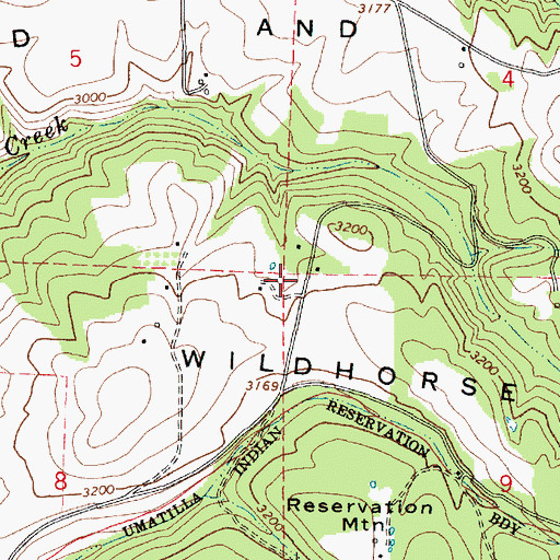 Topographic Map of Briggson Post Office (historical), OR