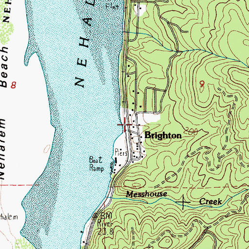 Topographic Map of Brighton Post Office (historical), OR