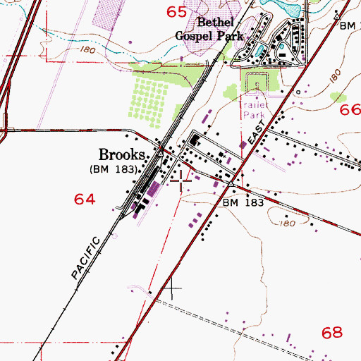 Topographic Map of Brooks Post Office, OR