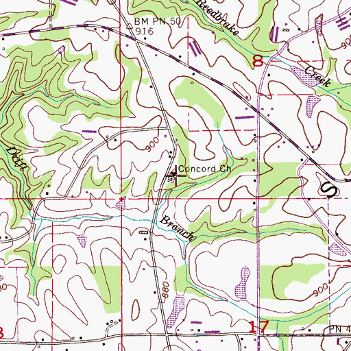 Topographic Map of Concord Baptist Church, AL